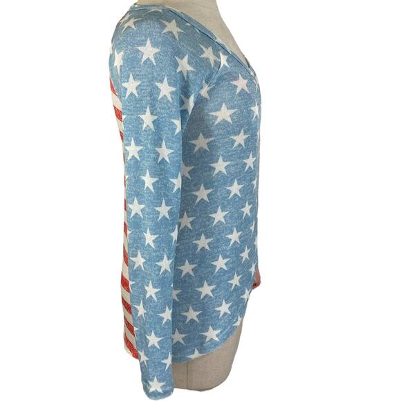 Patriotic stars & stripes sweater Rue21 ladies small crossover long sleeve knit - Picture 3 of 6